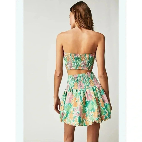 New Free People Lula Bubble Skirt Set Crop Strapless Mini Two Piece Large - Picture 13 of 16